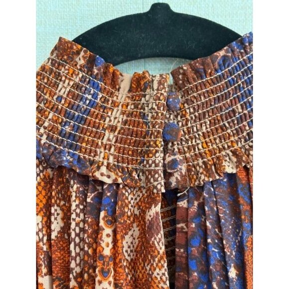 NWT Nanette Lepore Snake Print Pleated Flair Multicolor Dress Size 10 - Picture 7 of 10